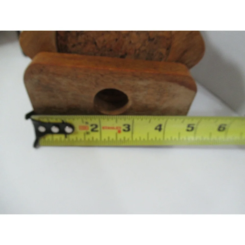 Vintage wood cork coaster set w/ stand in box Clorwood dist. Taiwan